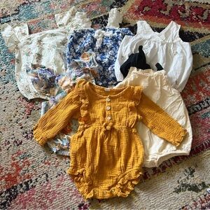 Bundle baby girl 6 ROMPERS size 90 (2T)